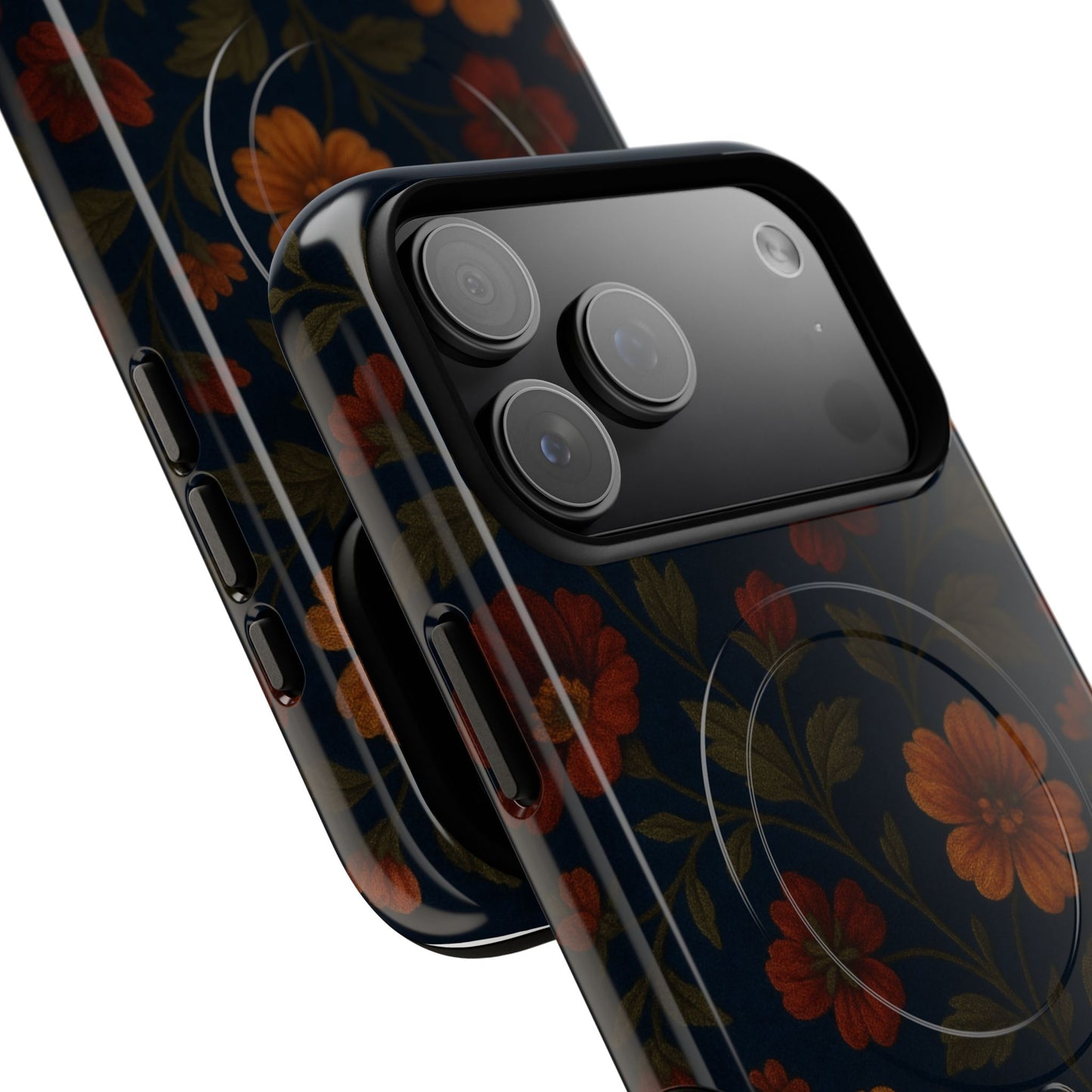 Floral Night Velvet iPhone Case - Works with MagSafe