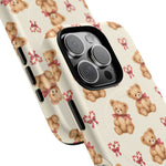 Coque iPhone Ourson des fêtes et sucres d’orge en forme de cœur avec MagSafe