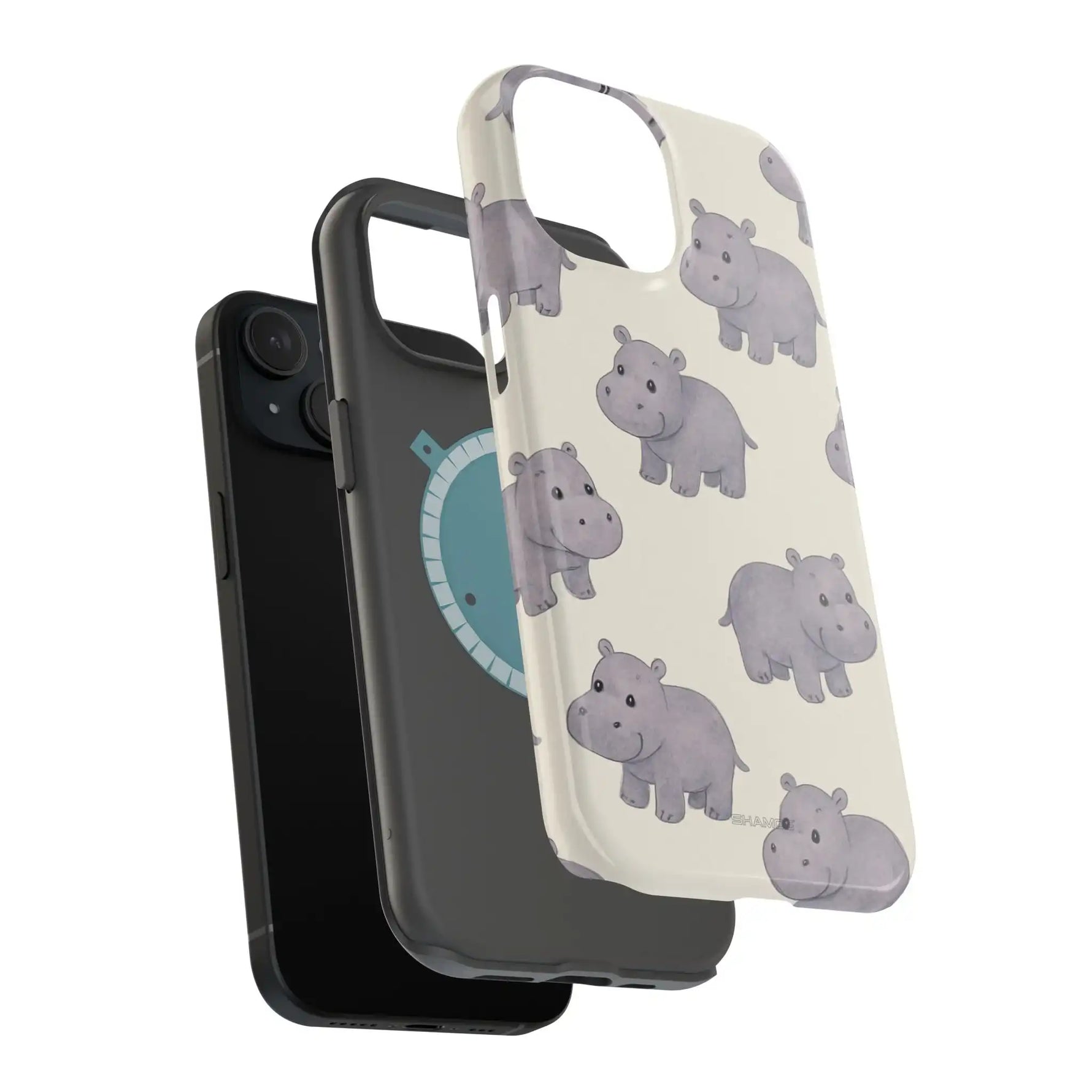 Cute Tiny Hippo Magnetic Impact-Resistant Phone Case