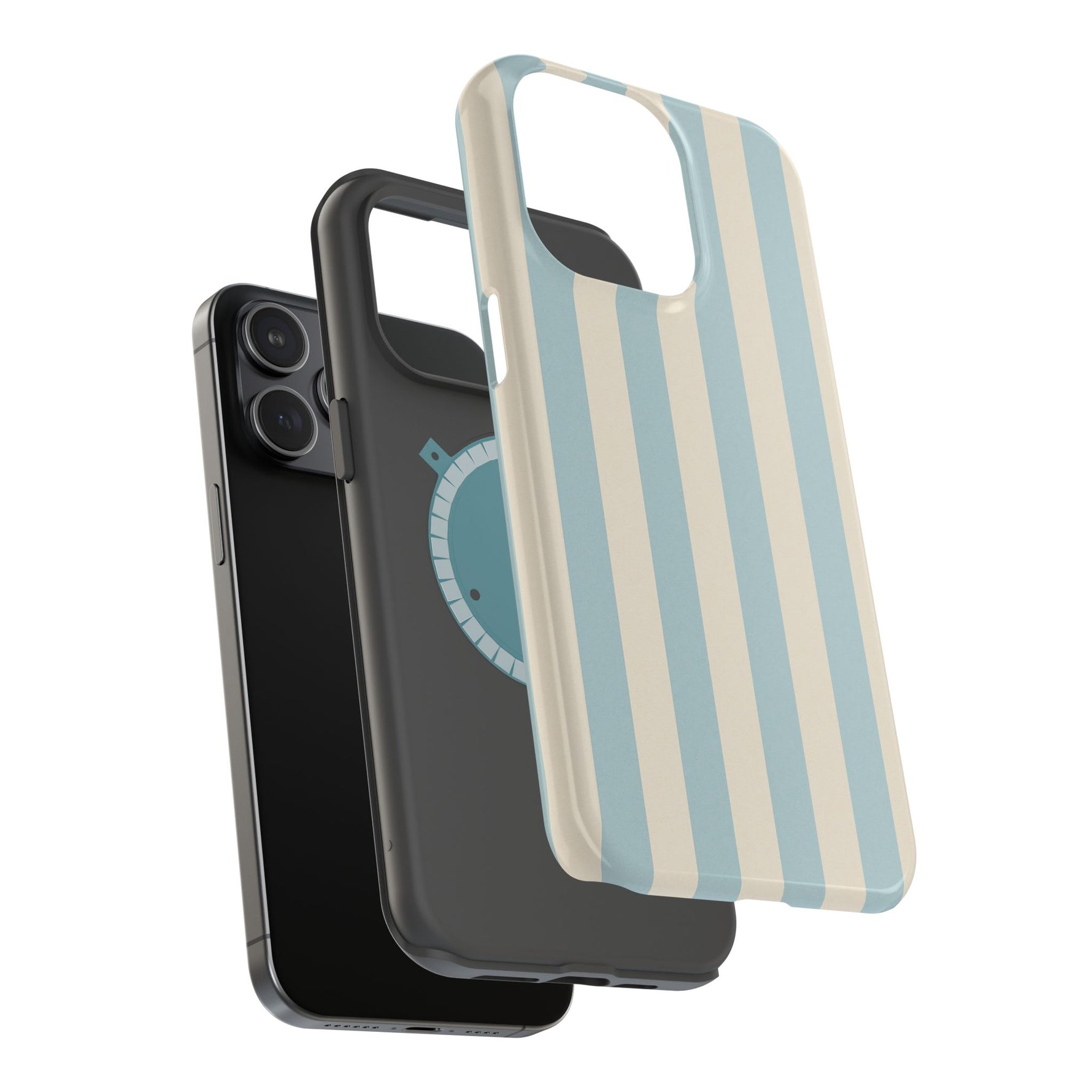 Blue Strips Pattern iPhone Case Compatible with MagSafe - Shamo's
