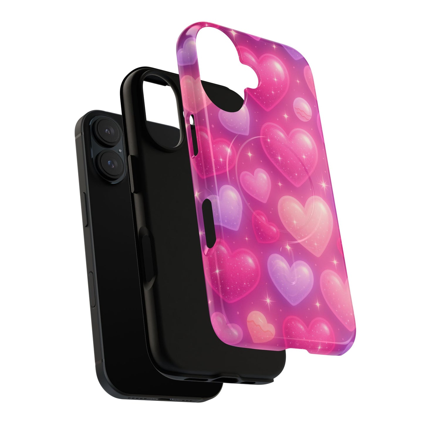Glitter Hearts Cases for iPhones with MagSafe