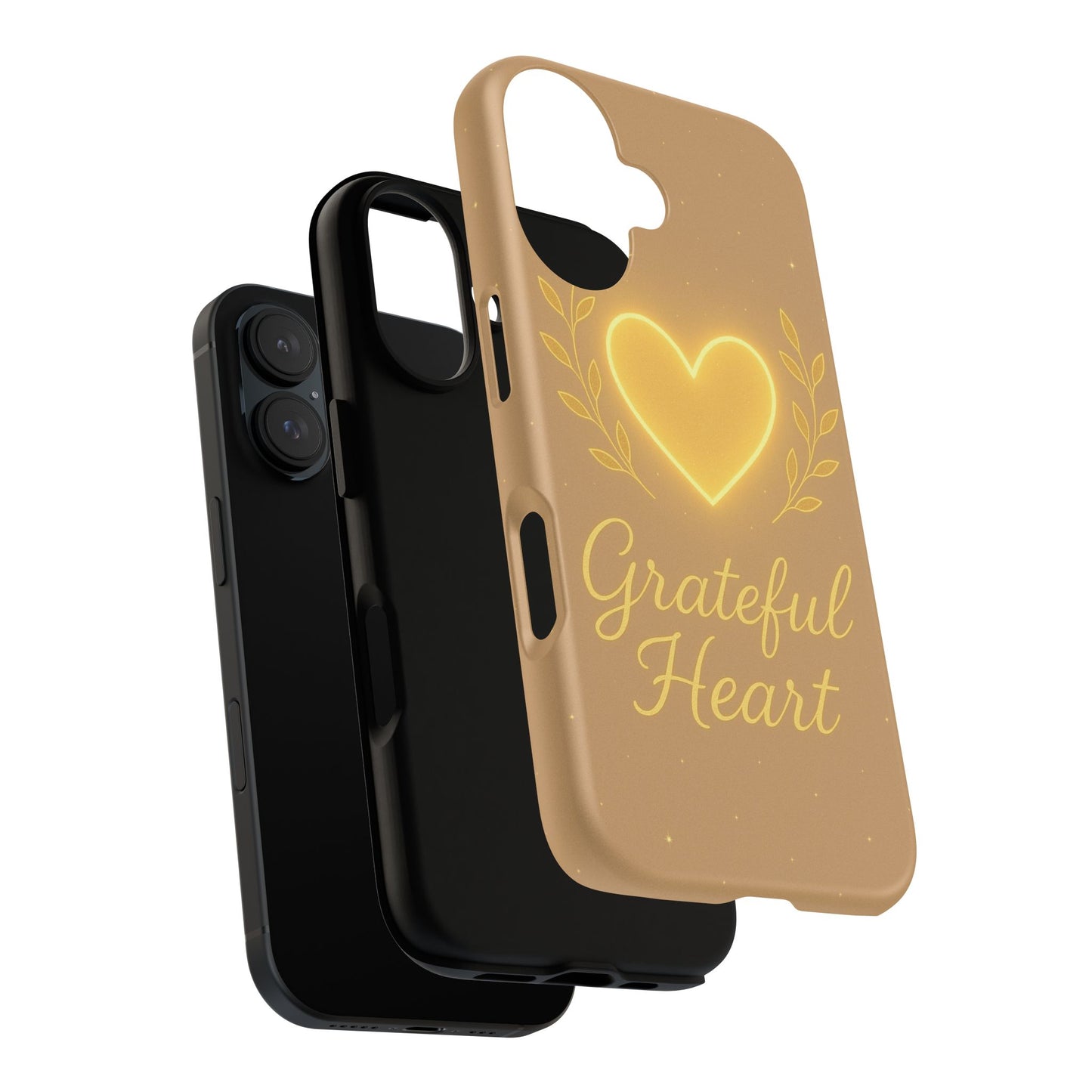 Grateful Heart iPhone Case — Warm Neon Heart