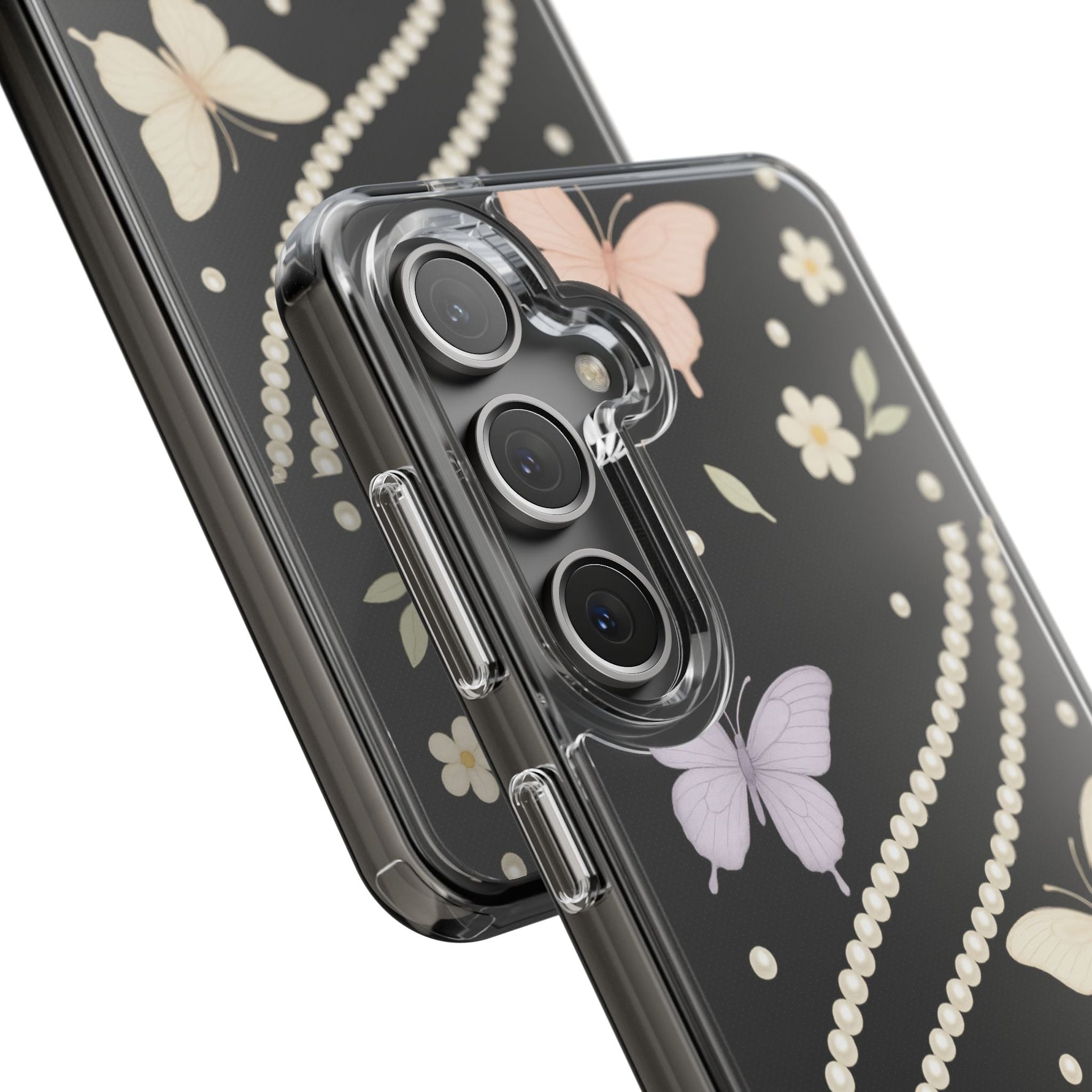 Butterfly Pearl Impact-Resistant Clear iPhone Case  Shamo's