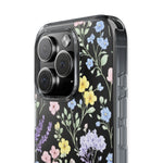 Clear Floral Impact-Resistant Phone Case — Pastel Wildflower Design