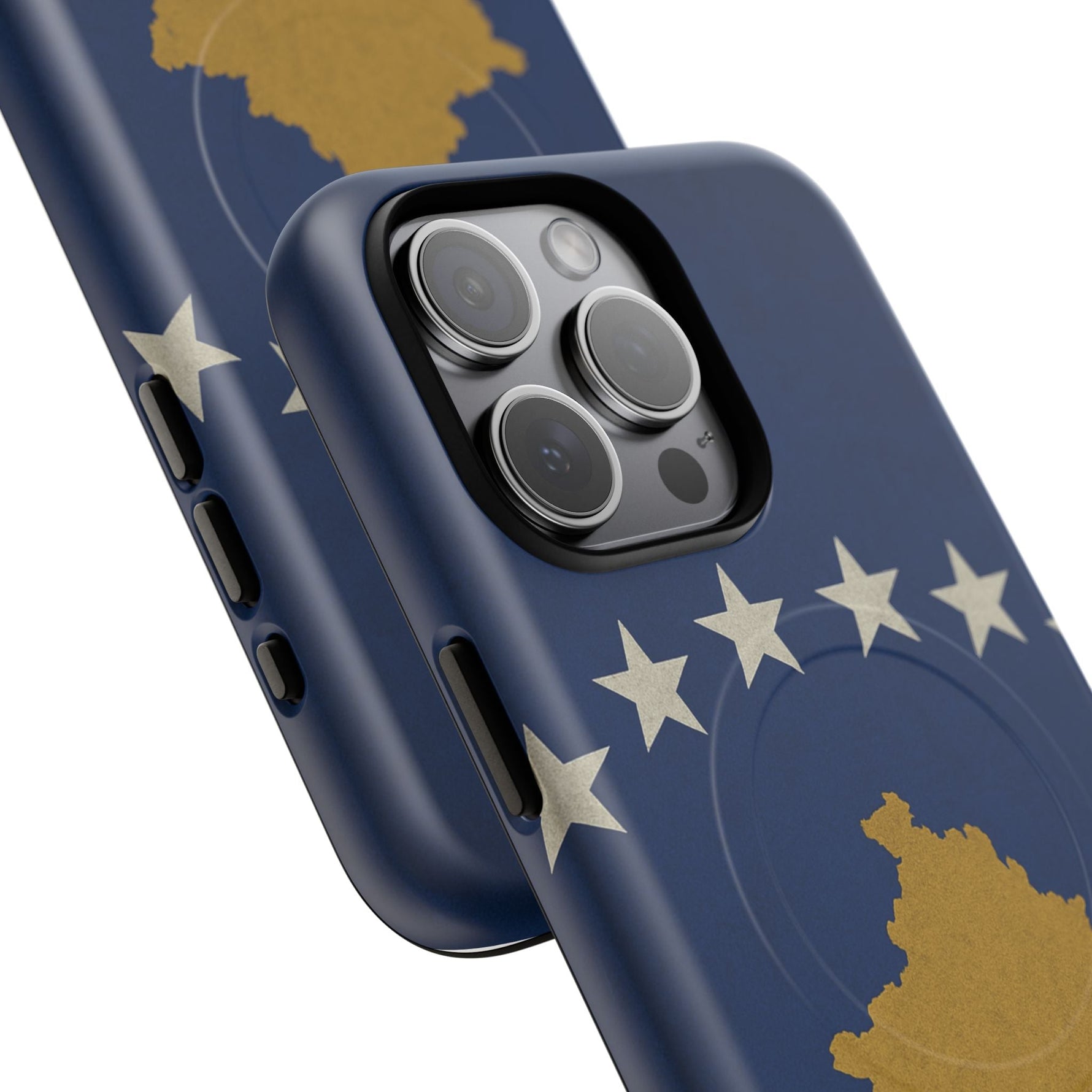 Kosovo Flag Tough iPhone Case — Navy Blue Stars & Gold Map (MagSafe compatible)  Shamo's