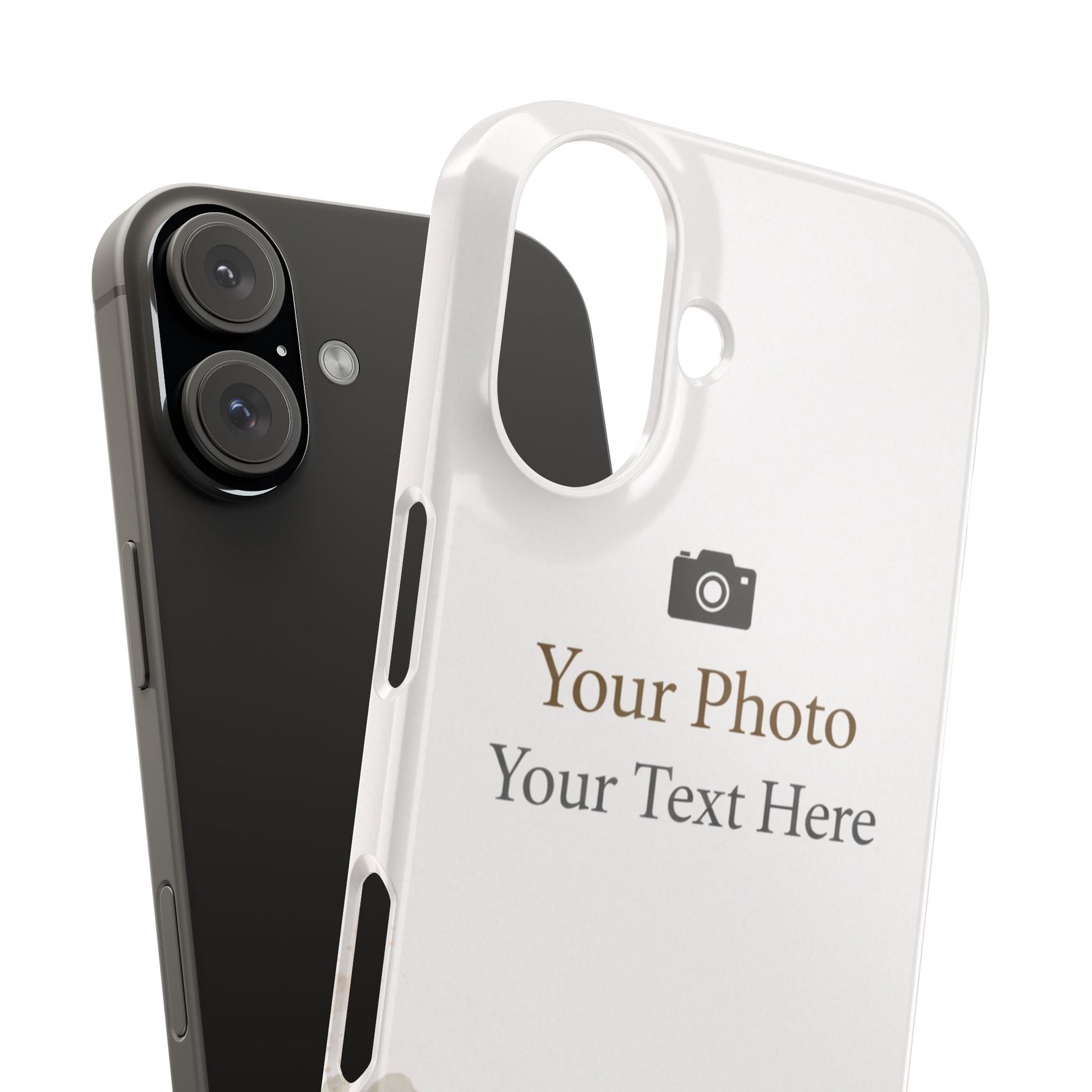 Personalized Slim Phone Case, Custom Photo & Text Minimal Floral Design - iPhone 17 - Shamo's