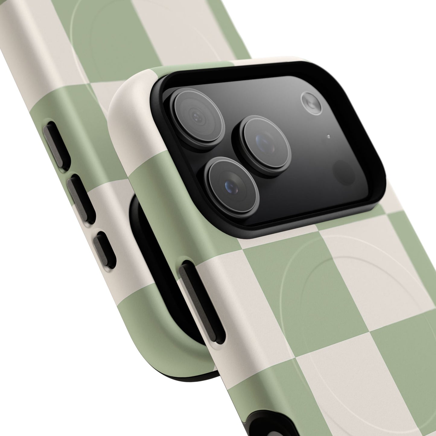 Sage Checkerboard Tough iPhone Case - Compatible with MagSafe