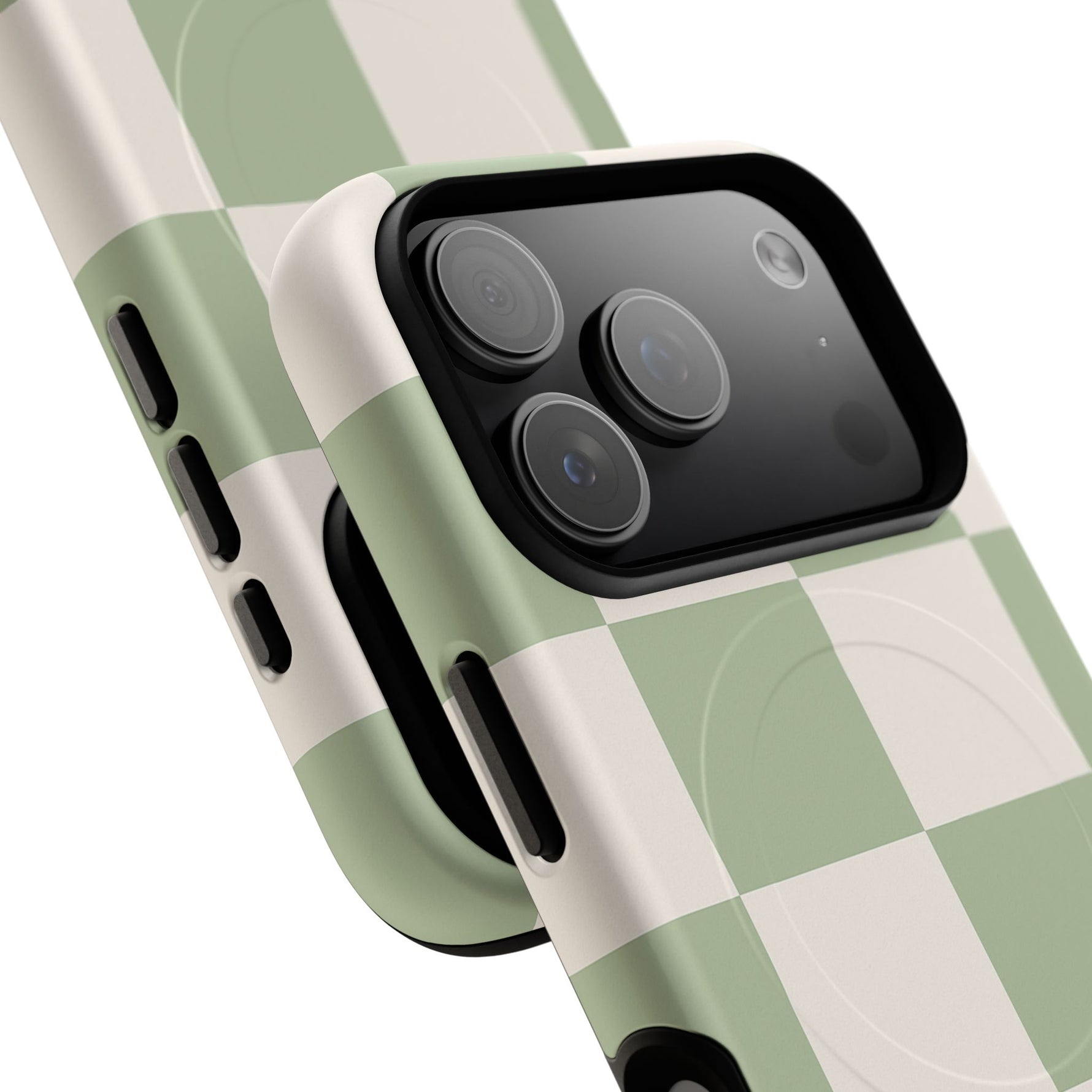 Sage Checkerboard Tough iPhone Case - Compatible with MagSafe - Shamo's