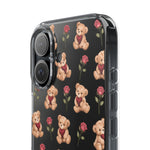 Romantic Teddy Bear Impact-Resistant Phone Case with Heart Design