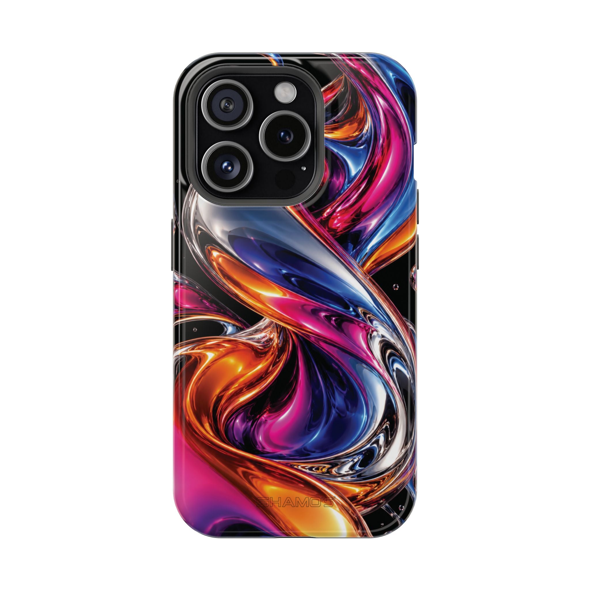 Liquid Aurora MagSafe Phone Case – Colorful Chrome-Effect Swirls | Glossy
