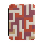 Retro Geometric Kindle Case — Bold Red & Terracotta Pattern