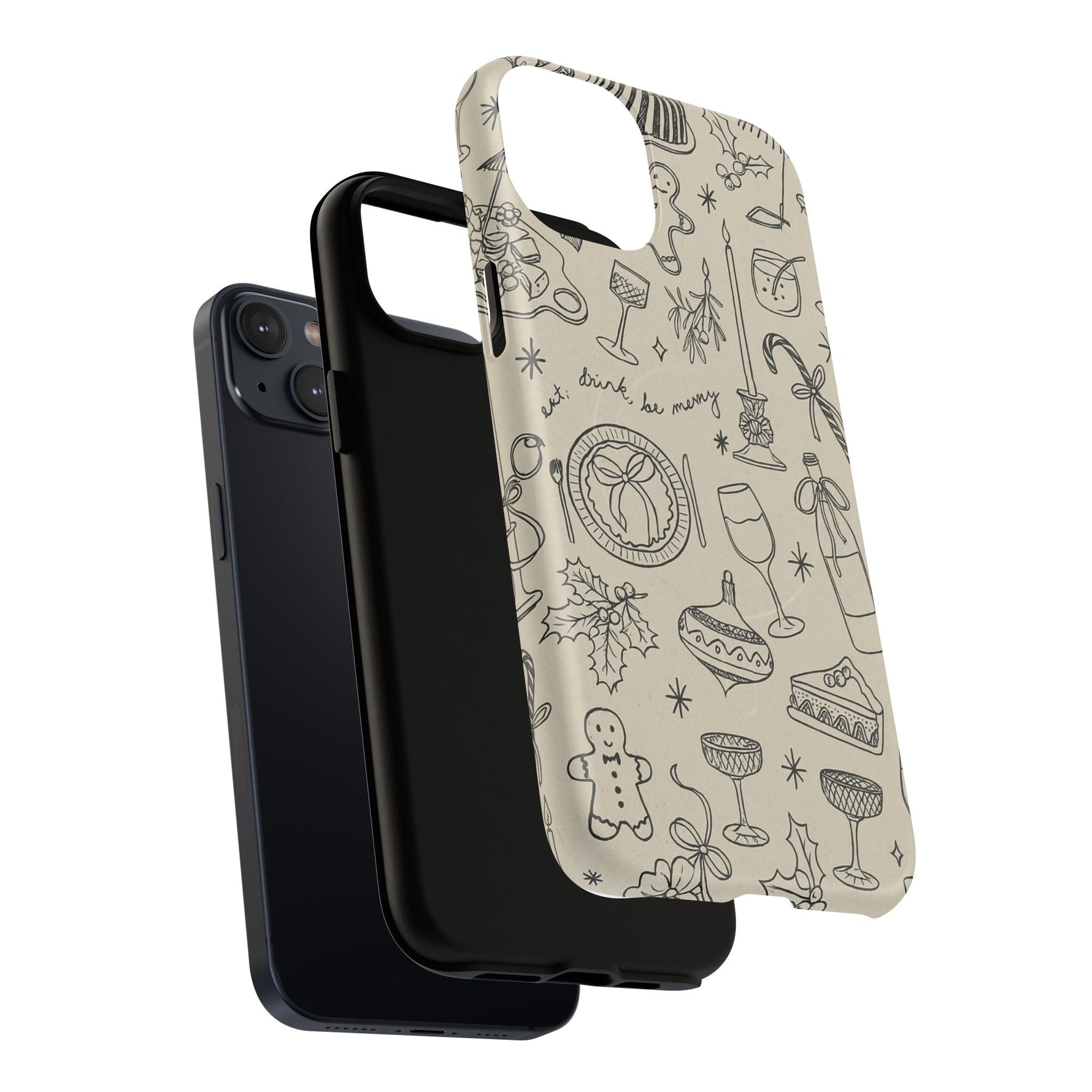 Festive Doodle iPhone Case (’drink, be merry’ Holiday Design) | compatible with MagSafe  Shamo's