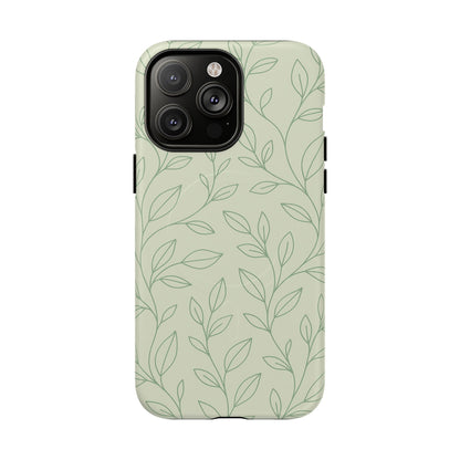 Sage Botanical Leaves Floral iPhone Case | MagSafe