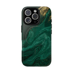 Emerald Marble with Gold Veins iPhone Case | with MagSafe  Shamo's iPhone 16 Pro / Glossy