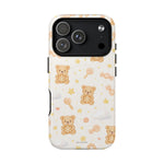 Beige Teddy Bear on Clouds iPhone Case with MagSafe
