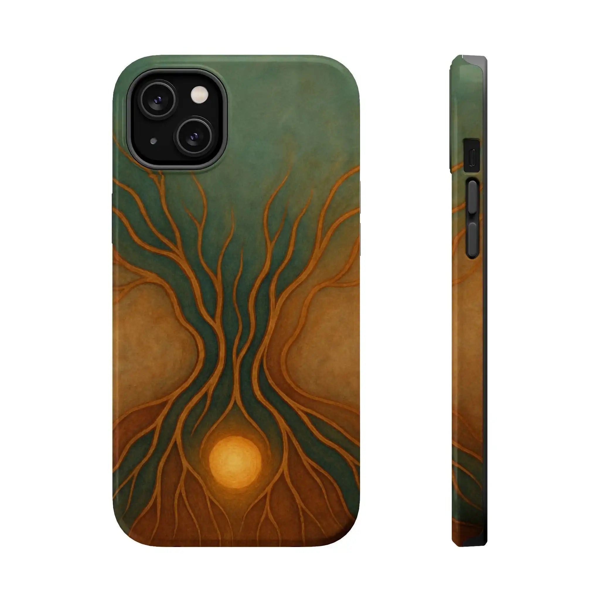 Abstract Tree of Life Design Golden Origin iPhone Case | MagSafe Compatible  Shamo's iPhone 14 Plus / Glossy