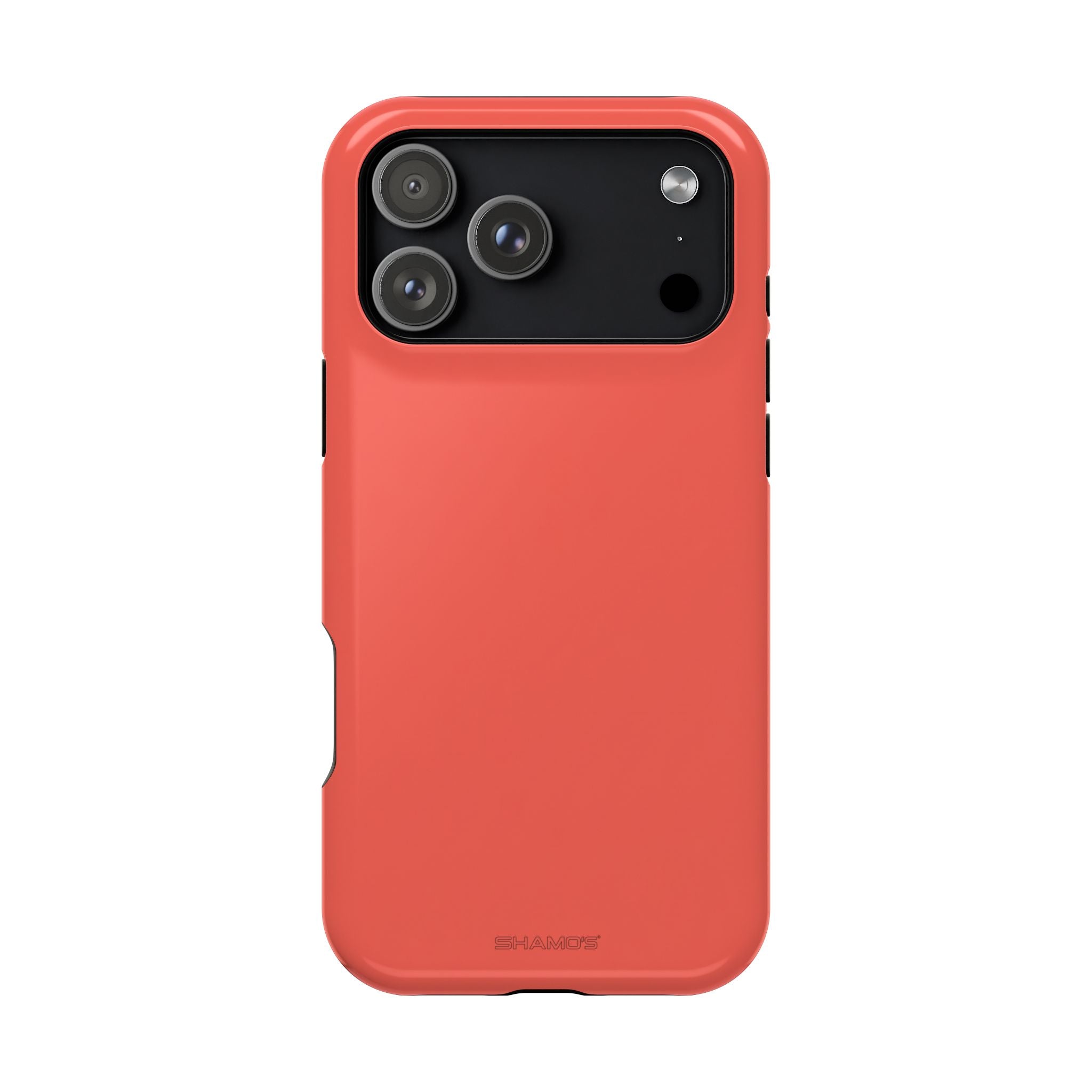 Coral Flame (Red) Solid Color MagSafe Compatible Impact-Resistant iPhone Case | Slim Magnetic Protective Cover - iPhone 17 Pro Max / Glossy - Shamo's