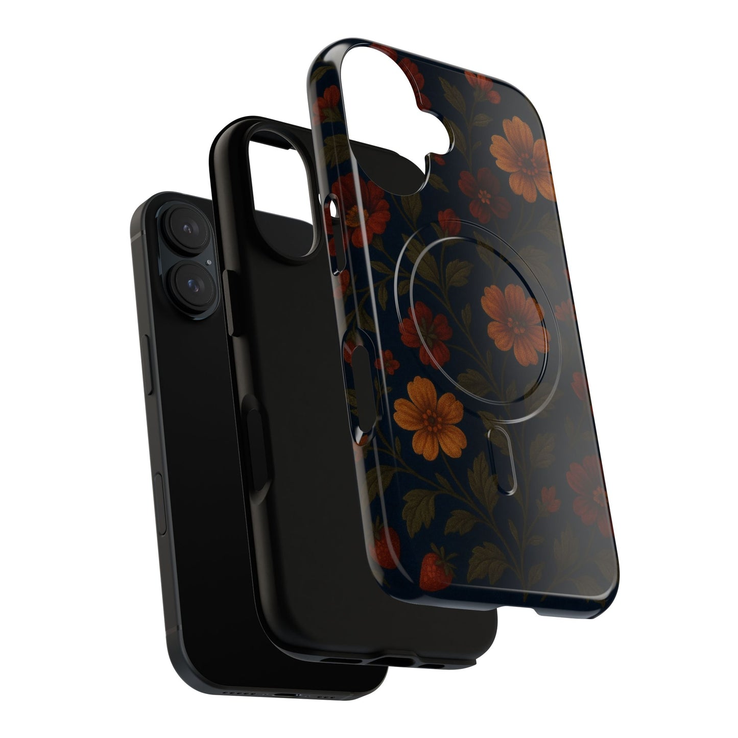 Floral Night Velvet iPhone Case - Works with MagSafe