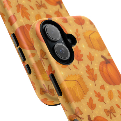Autumn Harvest iPhone Case — Pumpkin & Haystack Fall with MagSafe