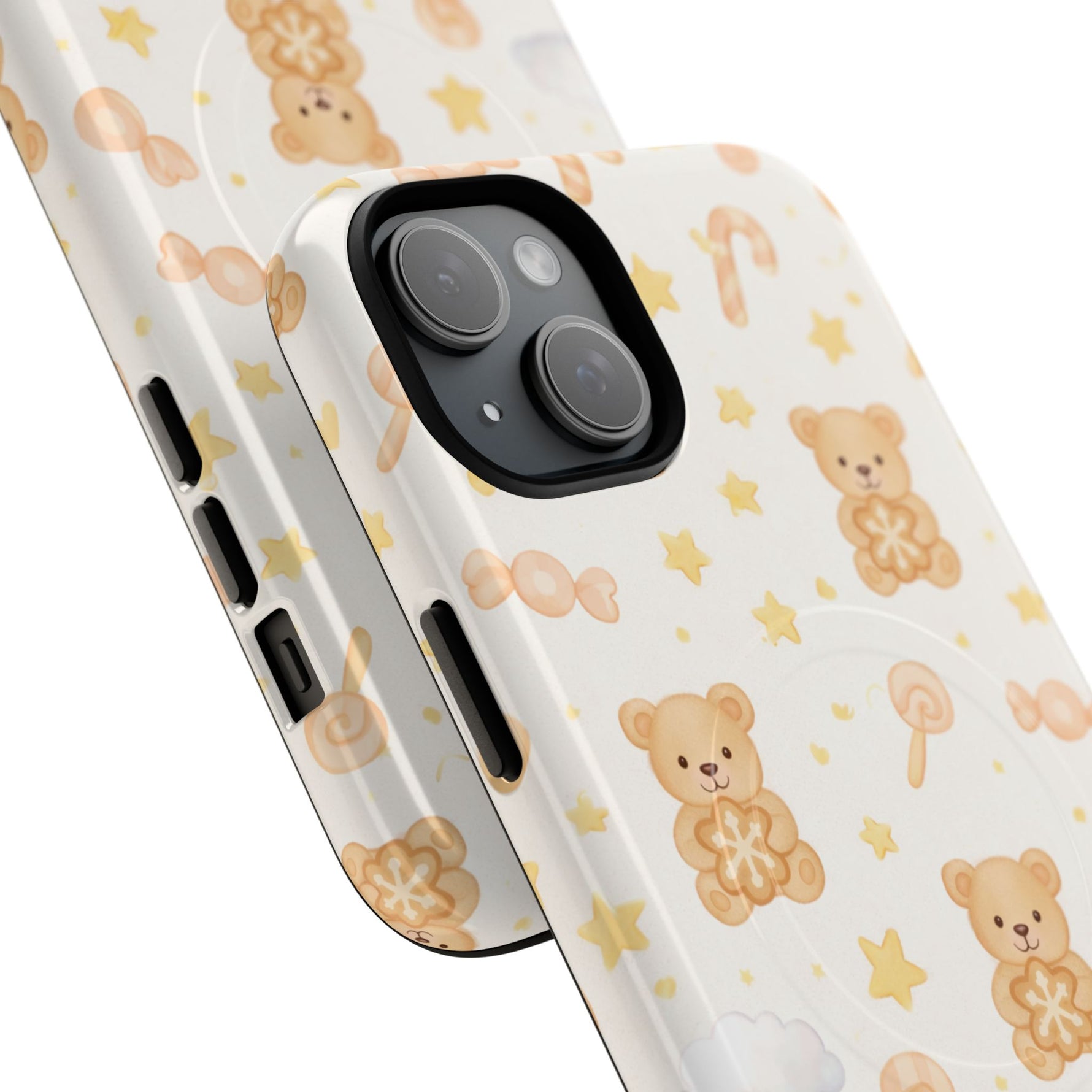 Beige Teddy Bear on Clouds iPhone Case with MagSafe