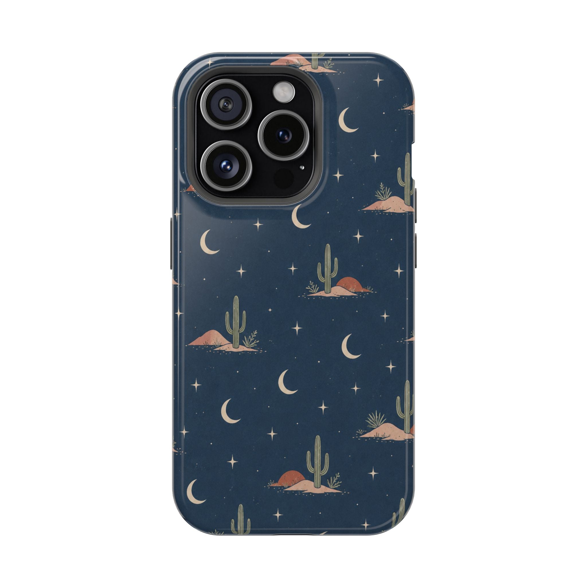 Desert Moon MagSafe Phone Case, glossy iPhone 15 Pro, rear view