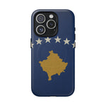 Kosovo Flag Tough iPhone Case — Navy Blue Stars & Gold Map (MagSafe compatible)  Shamo's iPhone 15 Pro / Matte
