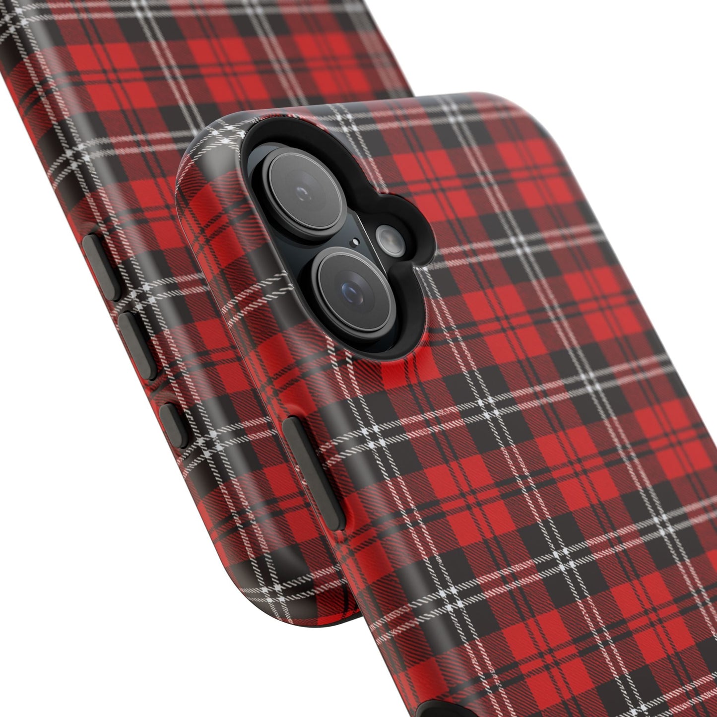 Red Tartan Plaid Impact-Resistant iPhone Case | MagSafe compatibility  Shamo's