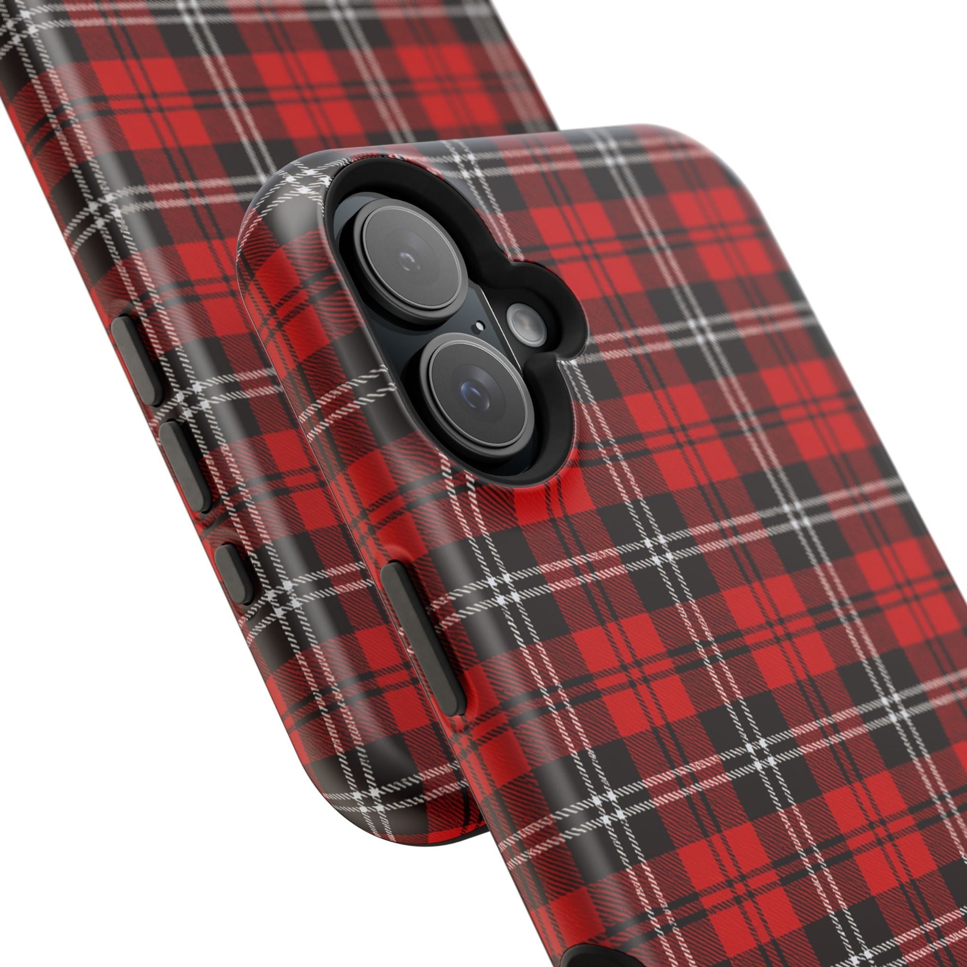 Red Tartan Plaid Impact-Resistant iPhone Case | MagSafe compatibility  Shamo's