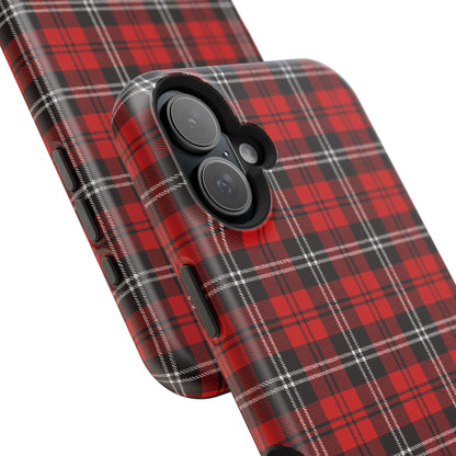Red Tartan Plaid Impact-Resistant iPhone Case | MagSafe compatibility  Shamo's