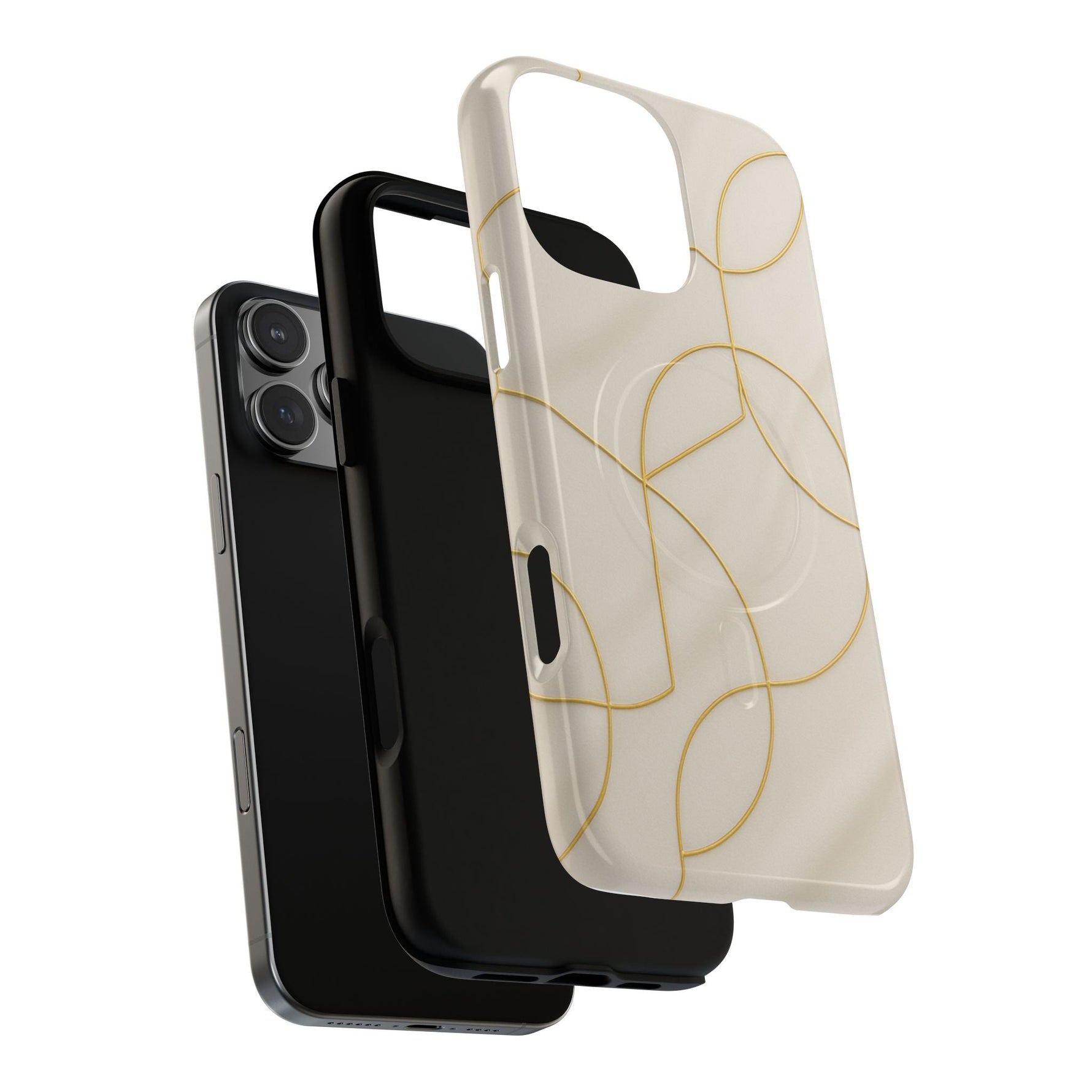 Gold Geometry on Silk Luxury Series iPhone Case with MagSafe  Shamo's