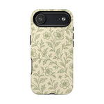 Sage Green Vintage Floral Pattern iPhone Case | MagSafe Compatible - Shamo's