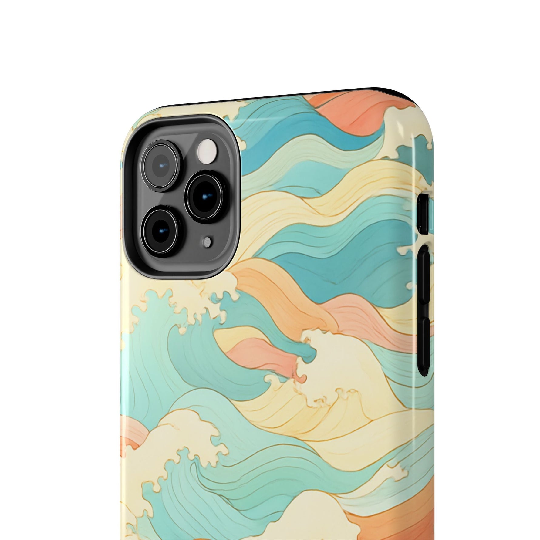 Ocean Wave Tough Phone Case — Pastel Retro Surf Pattern  Shamo's