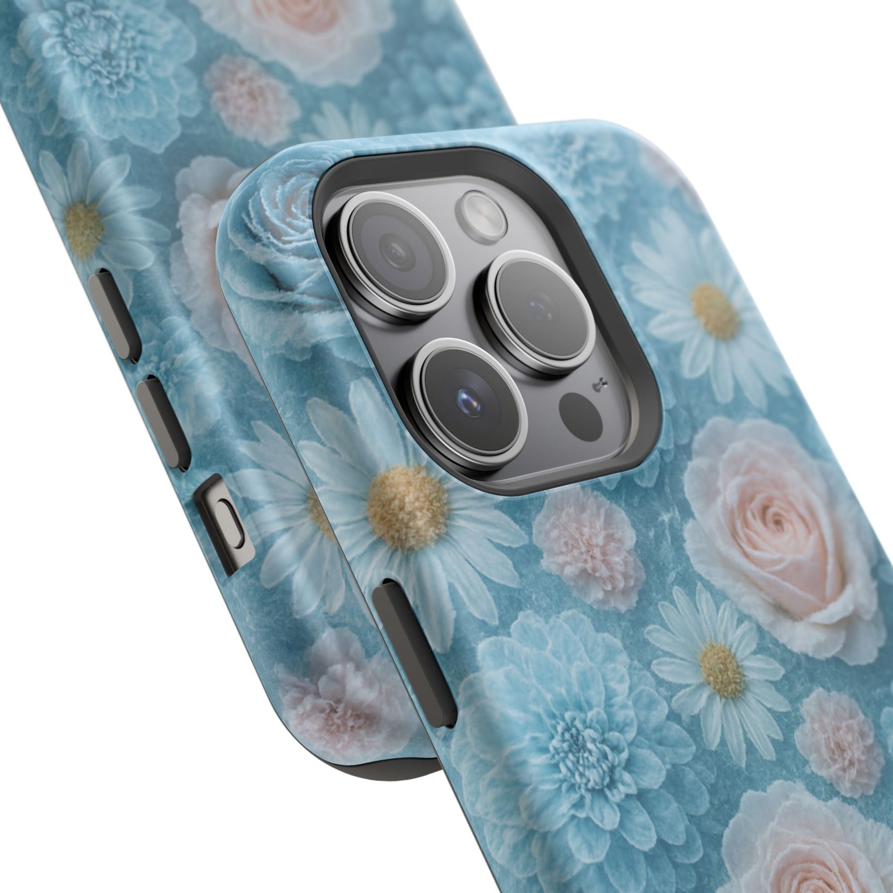 Frozen Floral Rose & Daisy Impact iPhone Case | MagSafe compatible  Shamo's