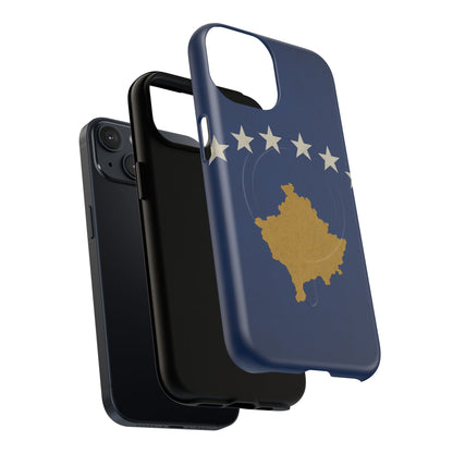 Kosovo Flag Tough iPhone Case — Navy Blue Stars & Gold Map (MagSafe compatible)  Shamo's