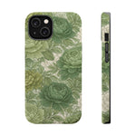 Green Succulent Floral Magnetic Impact-Resistant iPhone Case, MagSafe Compatible - iPhone 14 / Matte - Shamo's