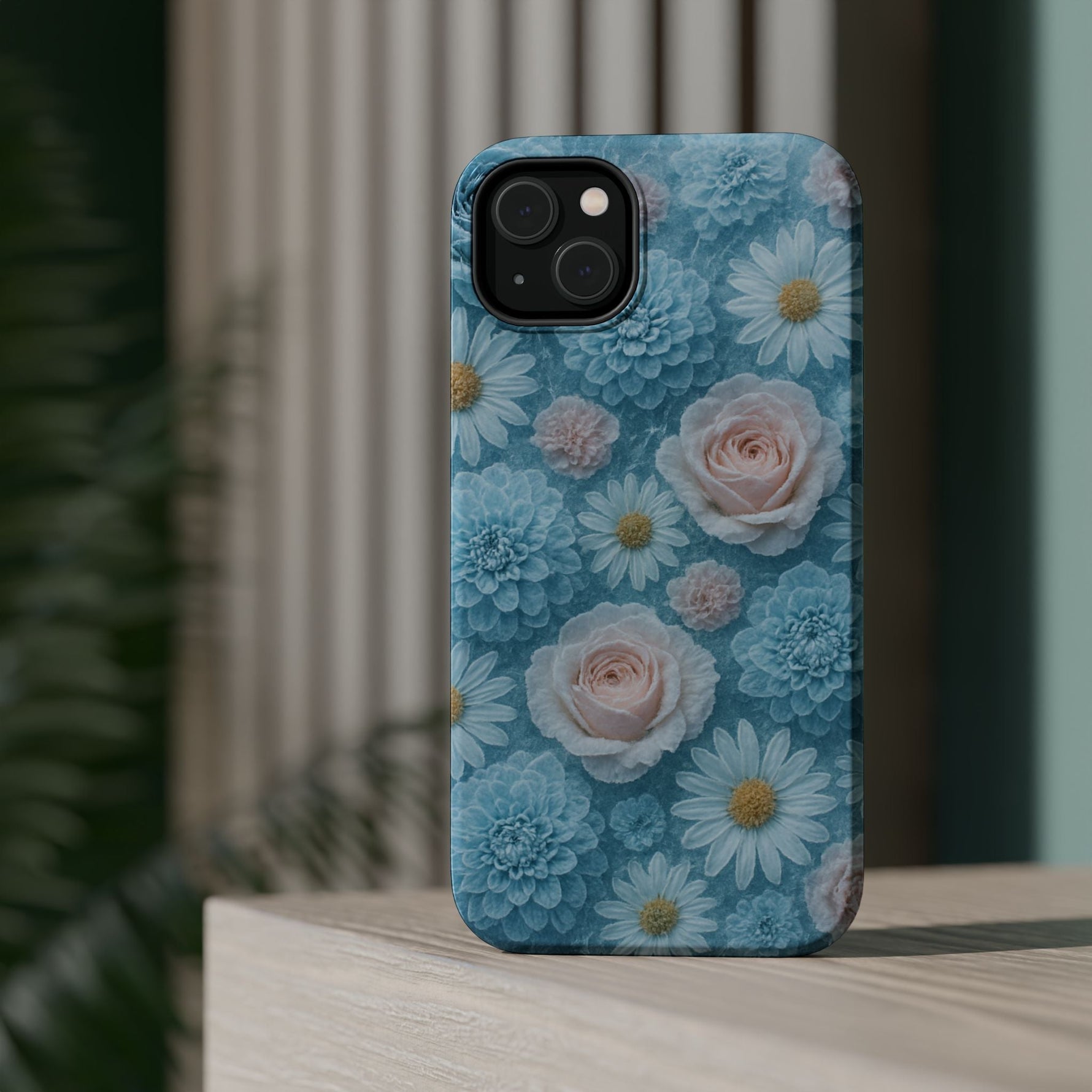 Frozen Floral Rose & Daisy Impact iPhone Case | MagSafe compatible  Shamo's