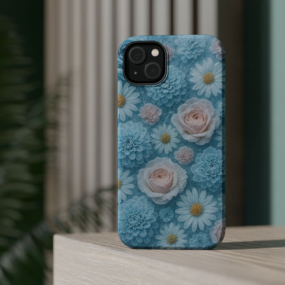Frozen Floral Rose & Daisy Impact iPhone Case | MagSafe compatible  Shamo's