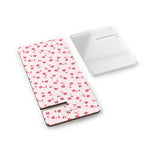 Floral Foldable Phone Stand — Pink Rose Pattern Mobile Display