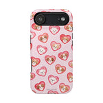 Pink Puppy Heart Pattern MagSafe Impact-Resistant iPhone Case, Valentine Phone Cover