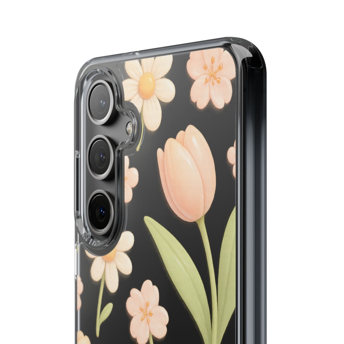 Floral Impact-Resistant Clear iPhone Case