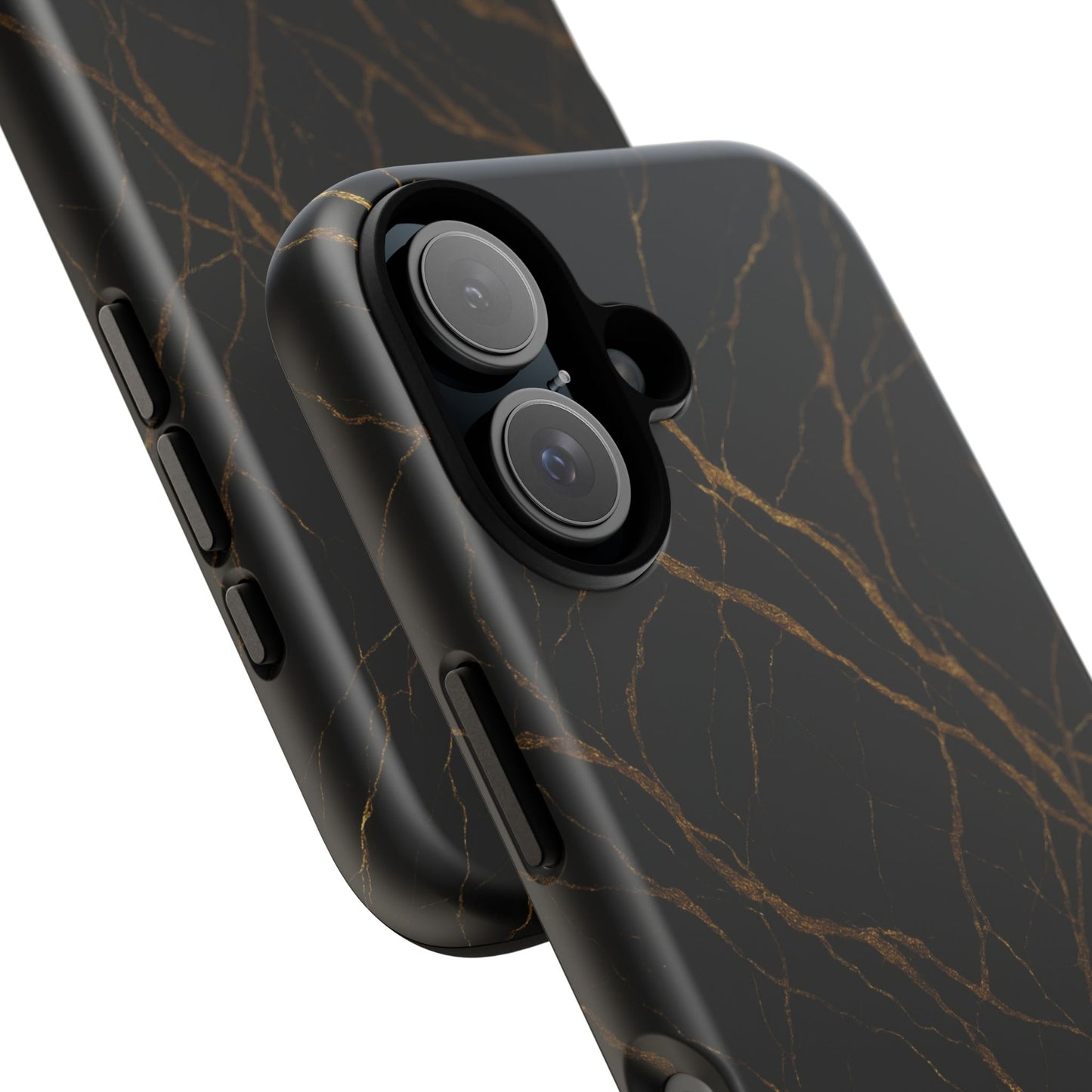 Black Marble Tough iPhone Case