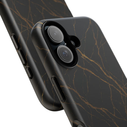 Black Marble Tough iPhone Case