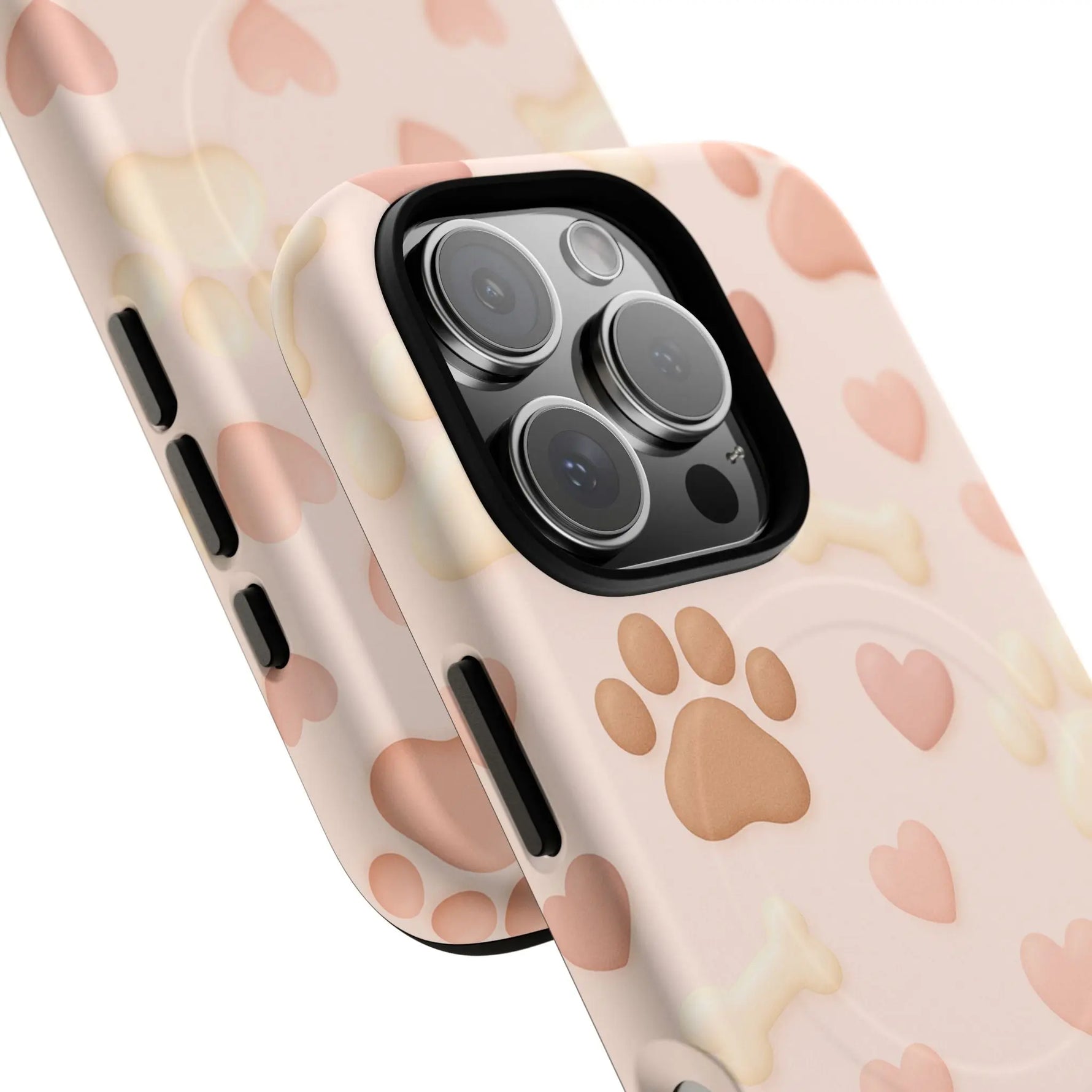 Pet Paw Pattern Phone Case — Pink Puppy Hearts & Bones with MagSafe  Shamo's