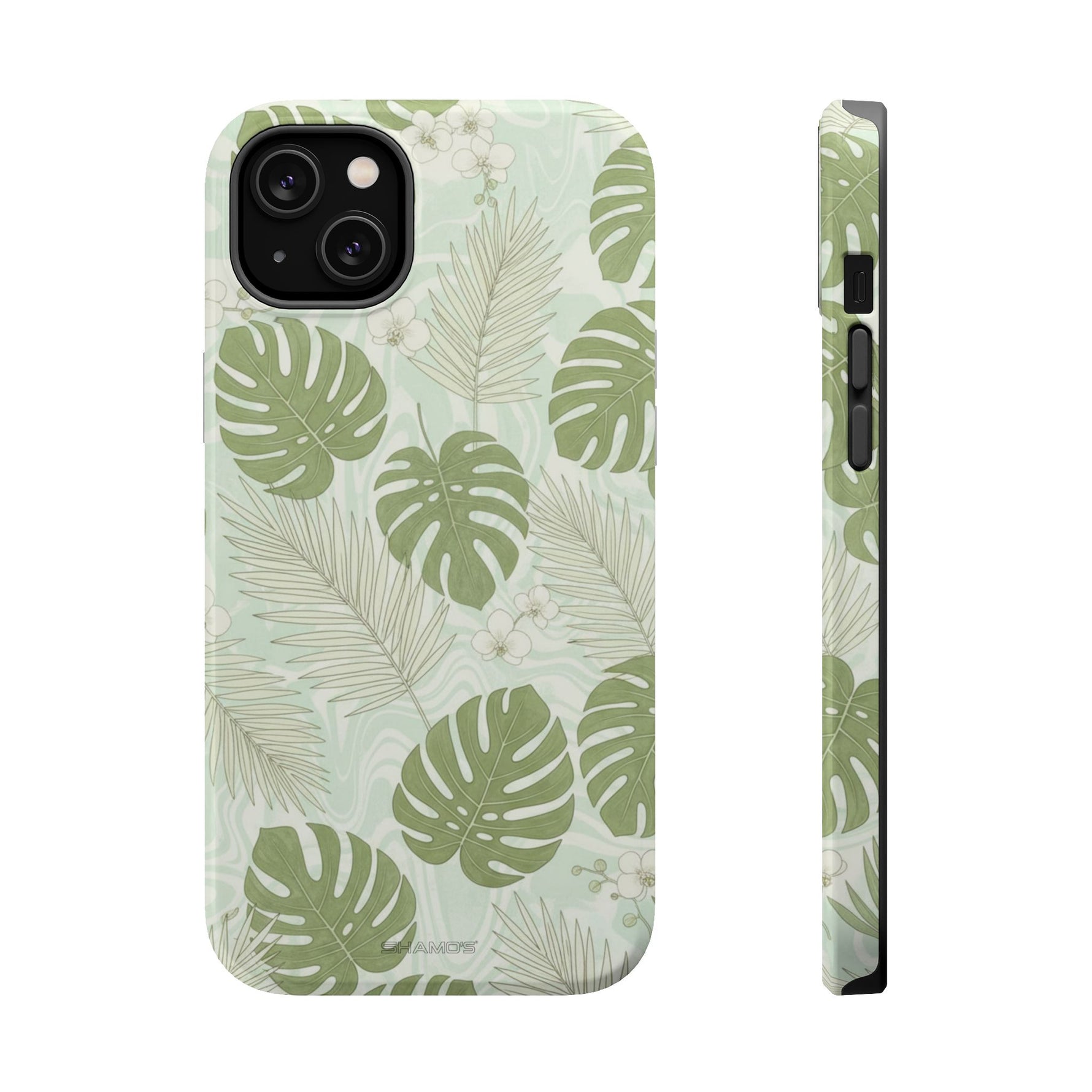 Tropical Monstera Phone Case, Impact-Resistant Magnetic iPhone Cover with MagSafe Compatibility