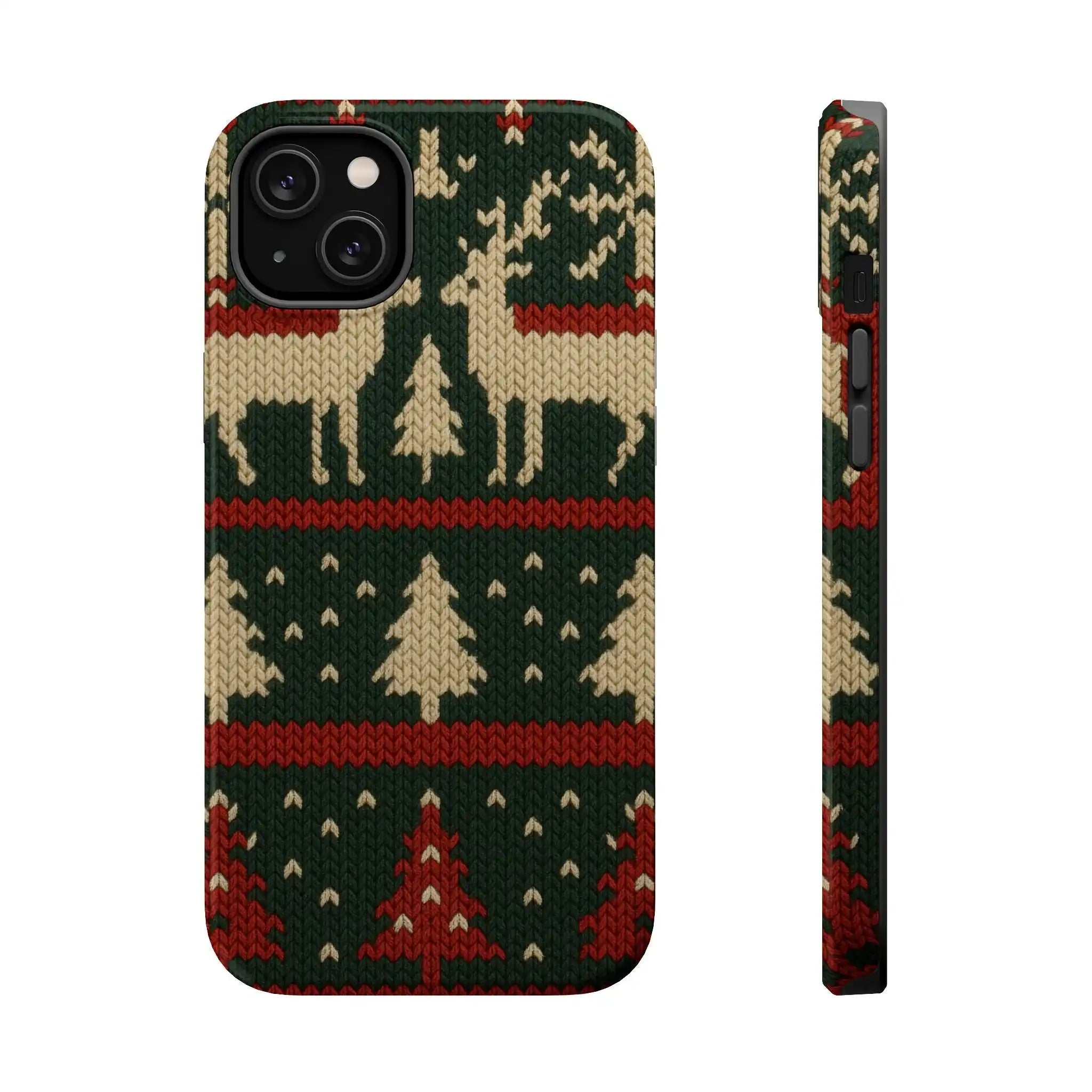 Holiday Reindeer Knit iPhone Case | compatible with MagSafe  Shamo's iPhone 14 Plus / Glossy
