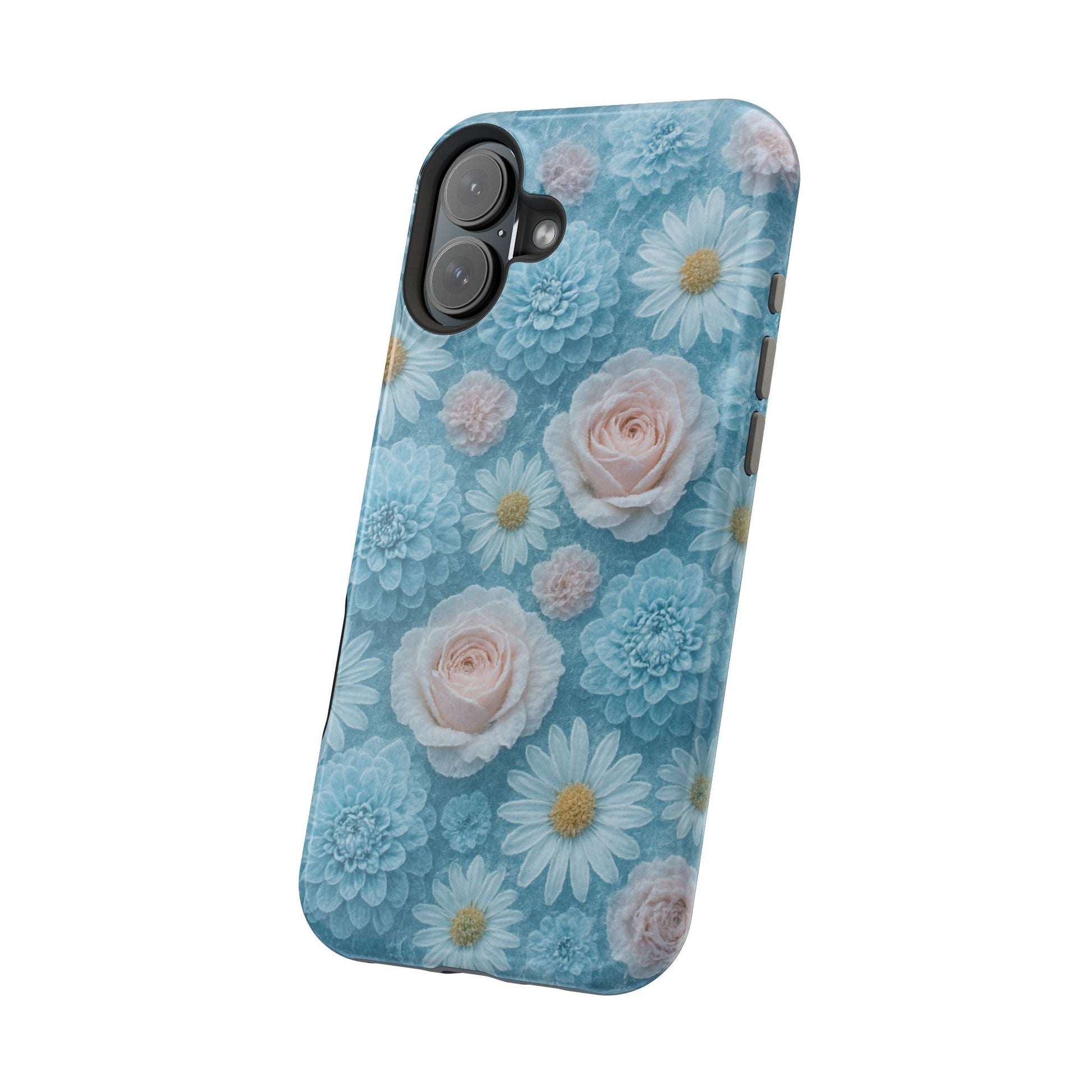 Frozen Floral Rose & Daisy Impact iPhone Case | MagSafe compatible  Shamo's