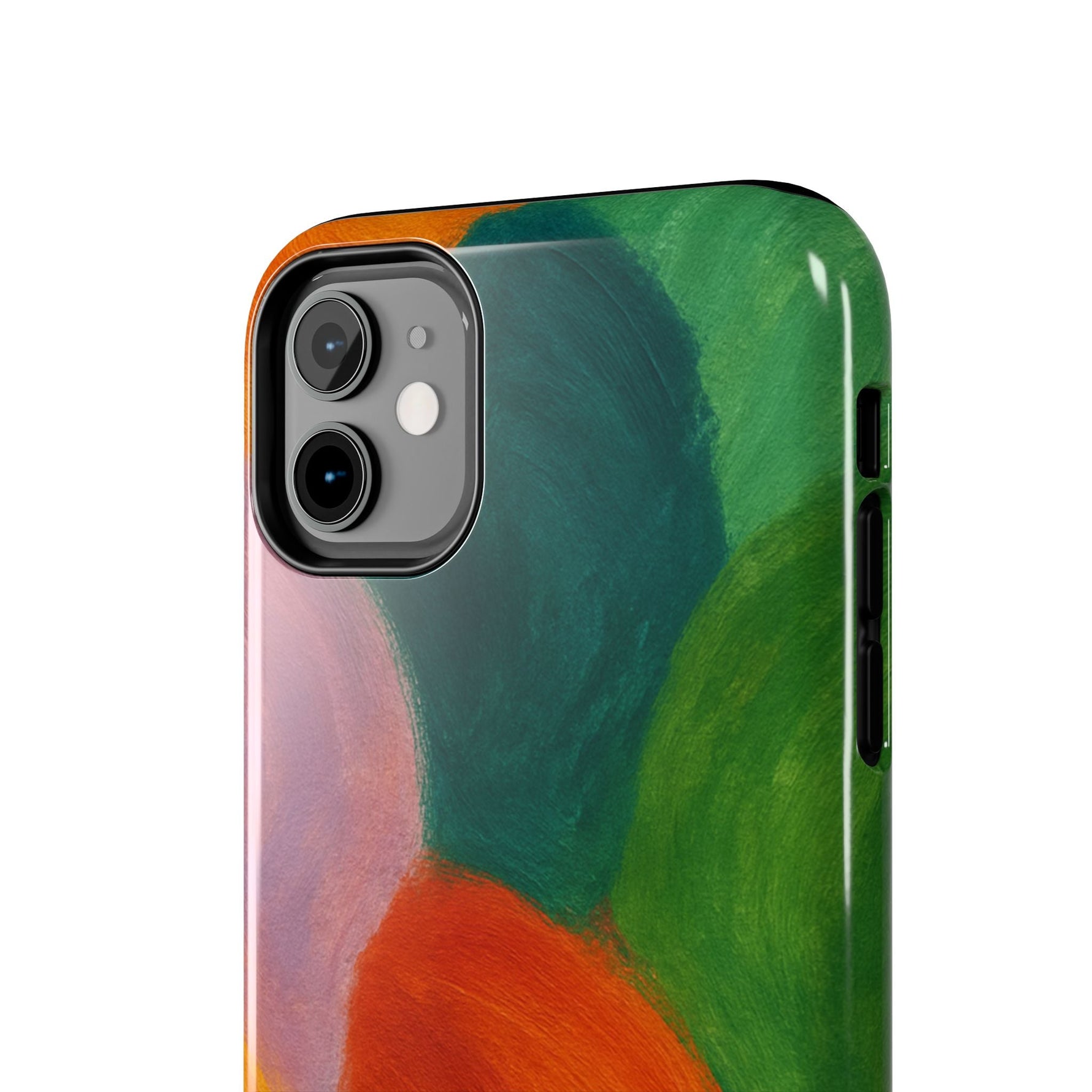 Abstract Color Wave Tough Phone Case — Bold Orange & Green Protective Phone Cover  Shamo's