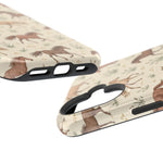 Wild Mustangs – Western Horse Pattern MagSafe Phone Case, glossy vertical dual-camera model, port openings and edge details