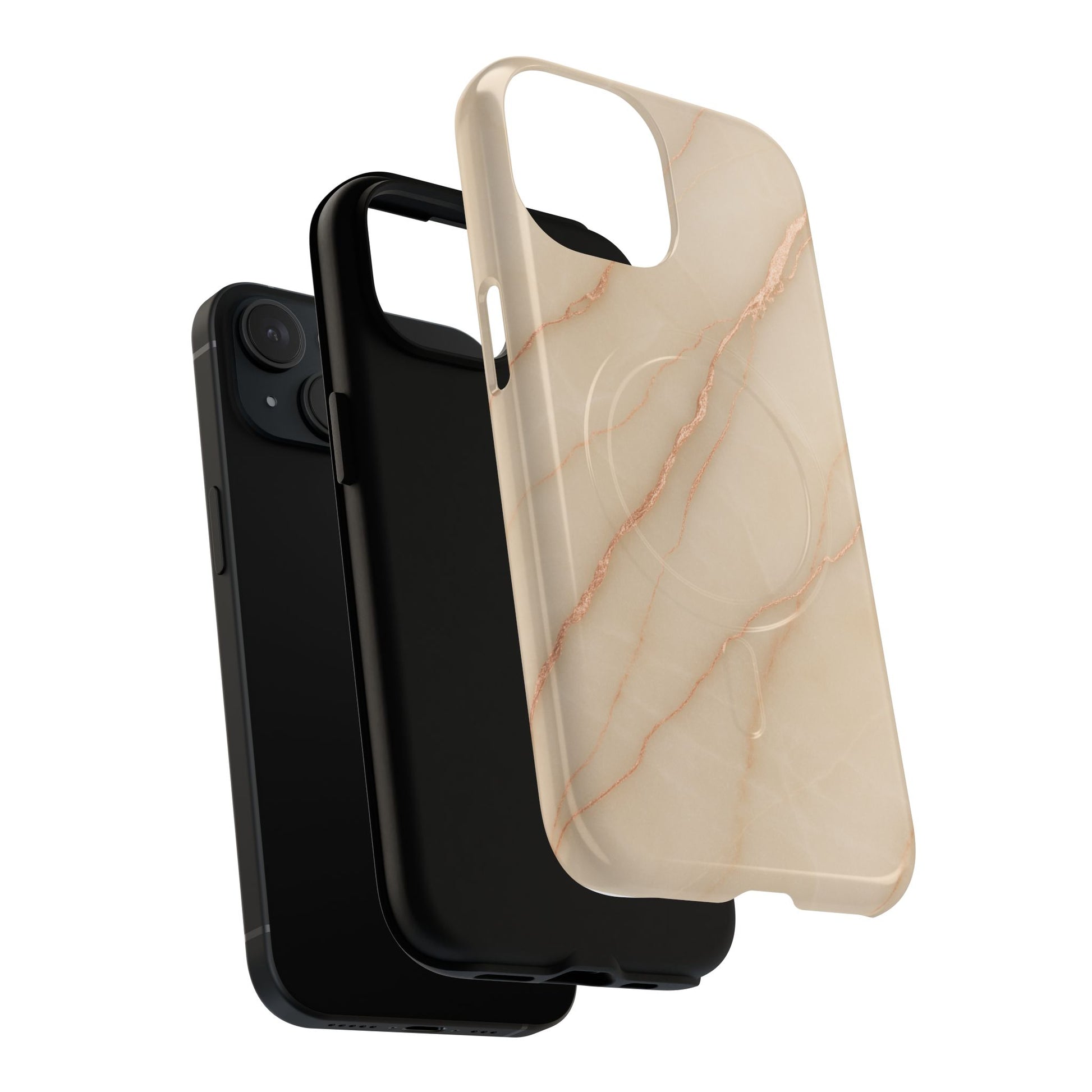 Luxury Series Marble Beige iPhone Case compatible with MagSafe - Shamo's