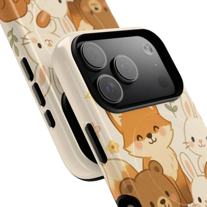 Forest Friends iPhone Case — Fox, Bear & Bunny Design. with MagSafe  Shamo's